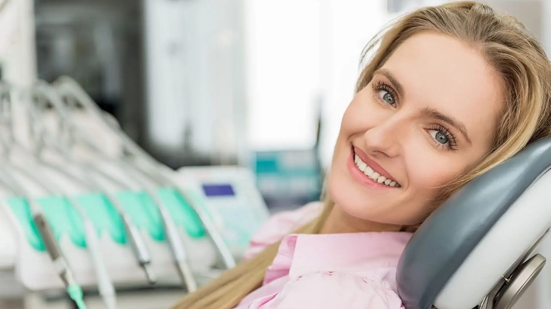 Woman smiling at dentist